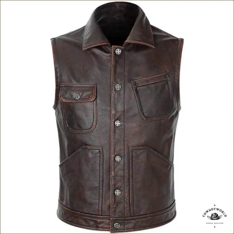 Gilet Western Cuir