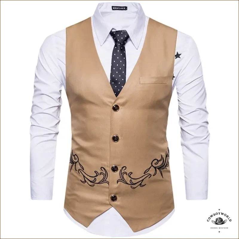 Gilet Western Sans Manche Homme - Cowboy World