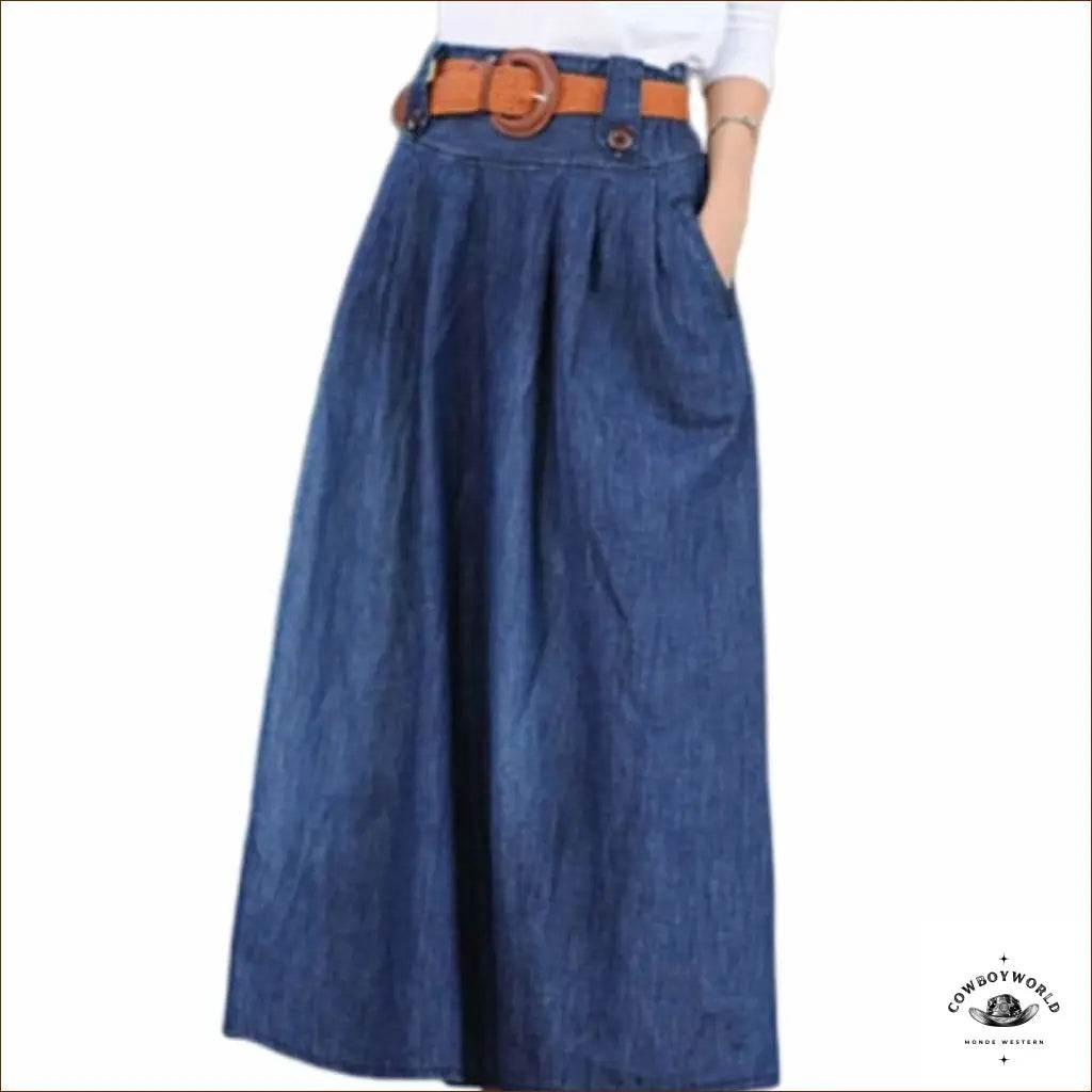 Jupe Longue Western en Jeans - Cowboy World
