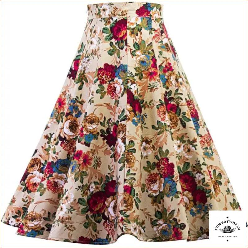 Jupe Western à Fleurs Longue - Cowboy World