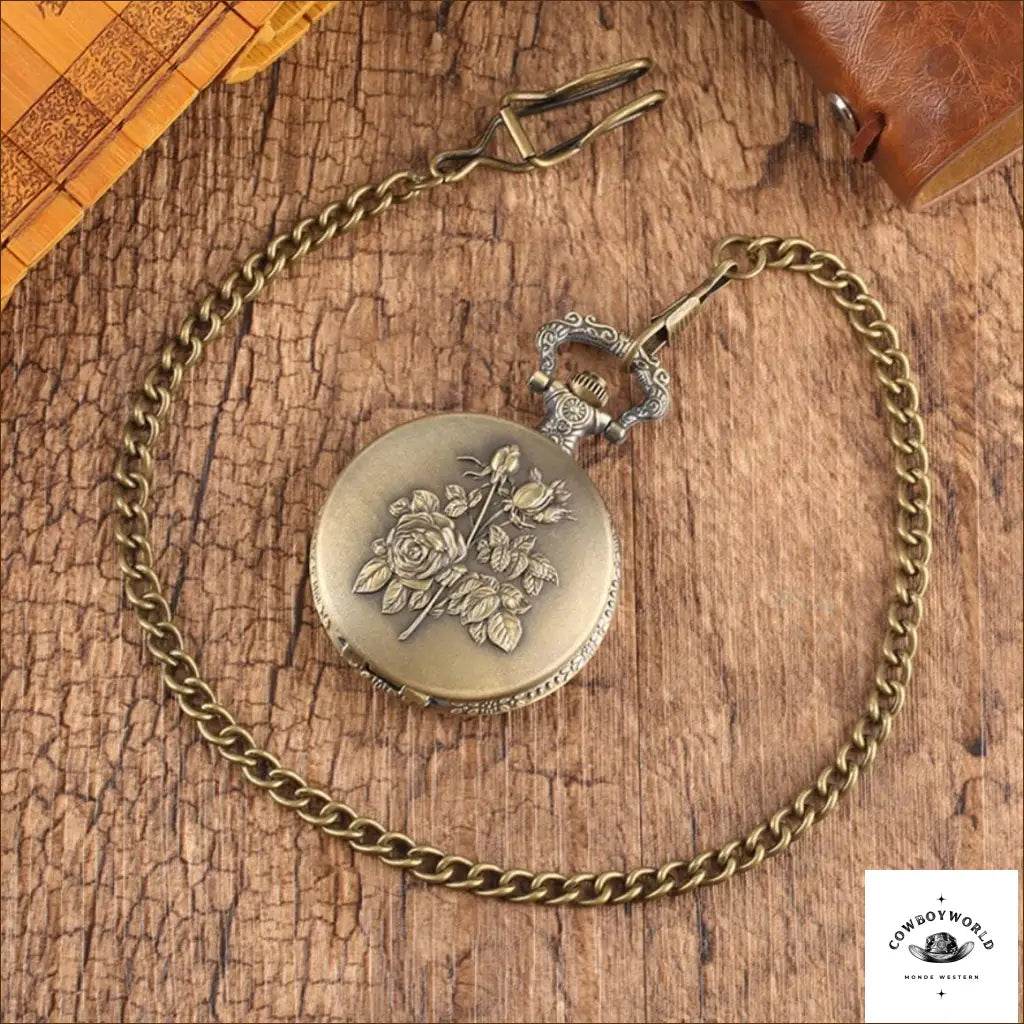Montre à Gousset Avec Roses - Cowboy World