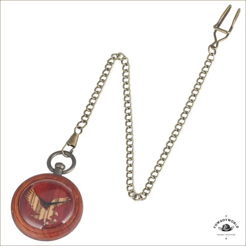 Montre à Gousset en Bois - Cowboy World