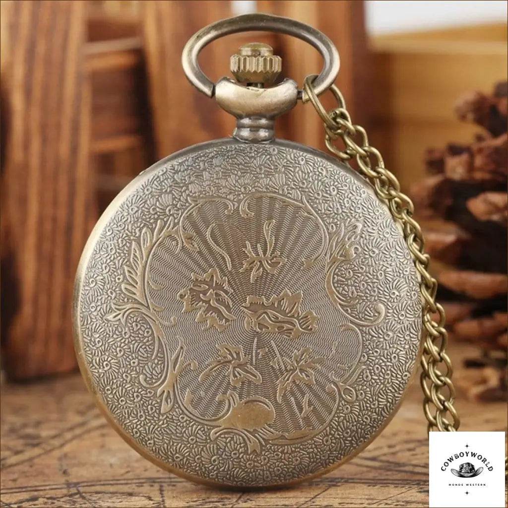 Montre à Gousset Gravée - Cowboy World