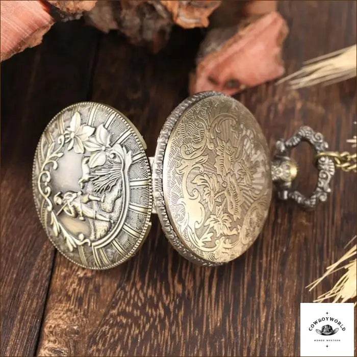 Montre à Gousset Homme Motif Chasseur - Cowboy World
