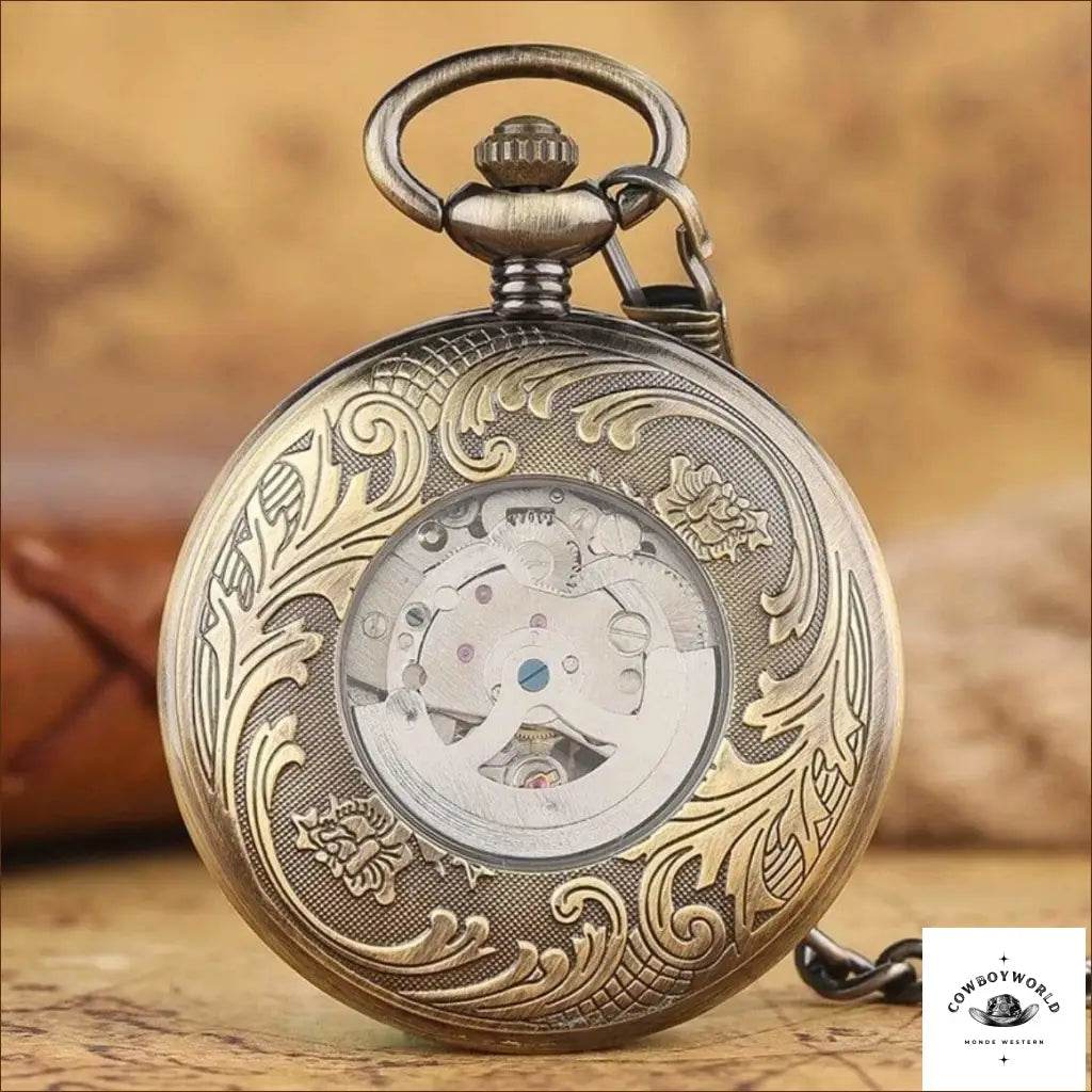 Montre à Gousset Mécanique Apparente - Cowboy World