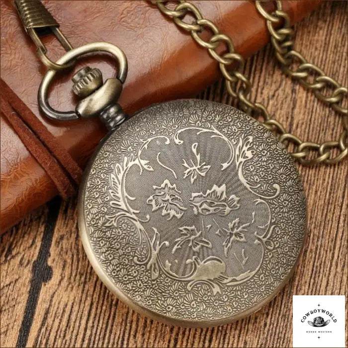 Montre à Gousset Motif Moto - Cowboy World