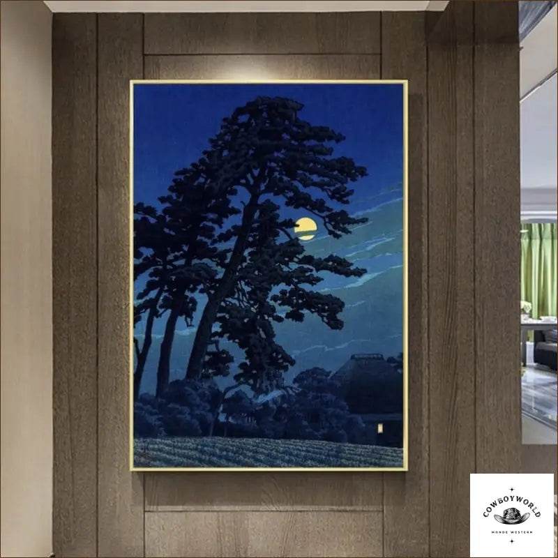 Peinture de Western Pleine lune - Cowboy World