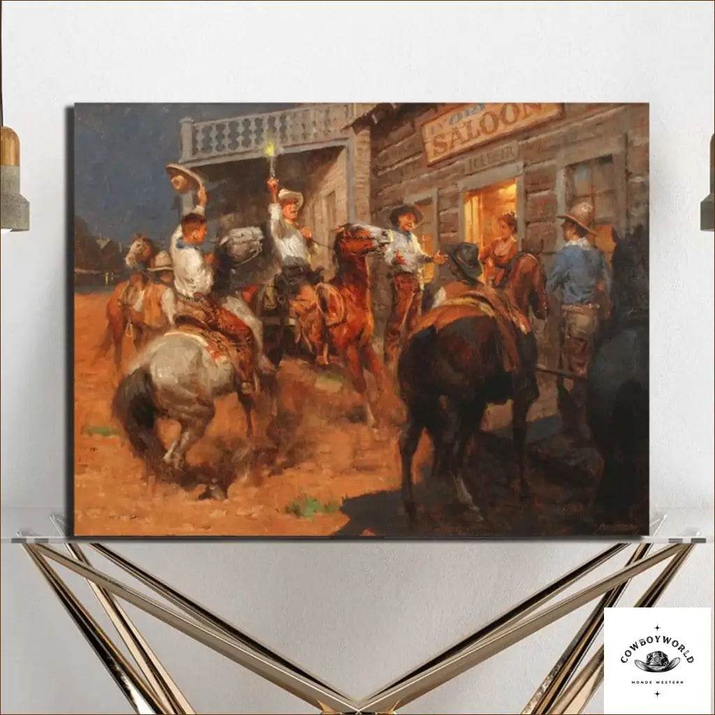 Peinture Tableau Western Bar - Cowboy World