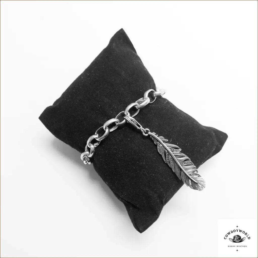 Pendentif Avec Plume (Argent) - Cowboy World