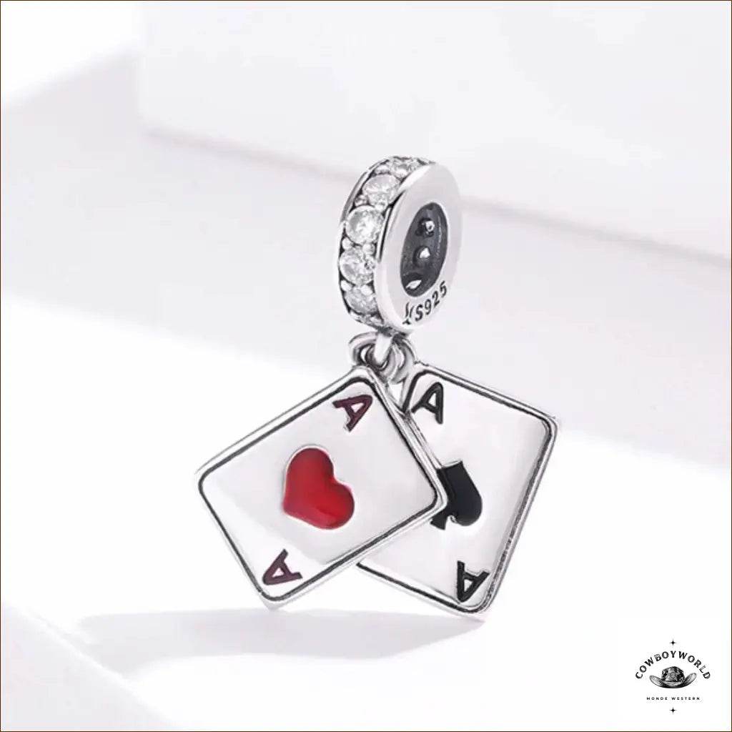 Pendentif Carte Poker (Argent) - Cowboy World
