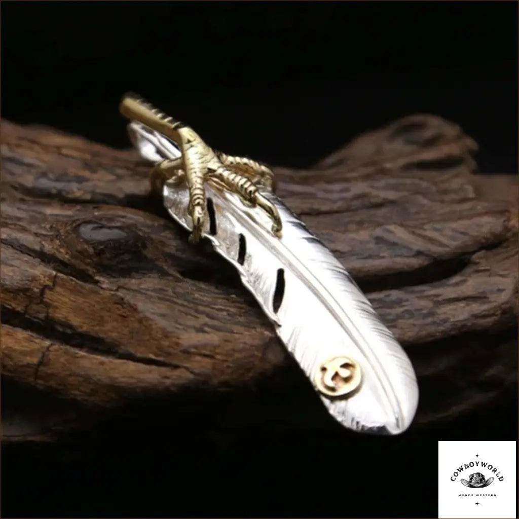 Pendentif de Plumes (Argent) - Cowboy World