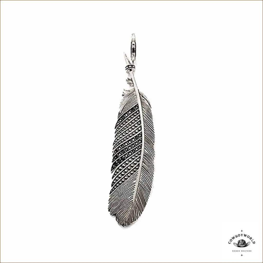 Pendentif Plume Femme (Argent) - Cowboy World
