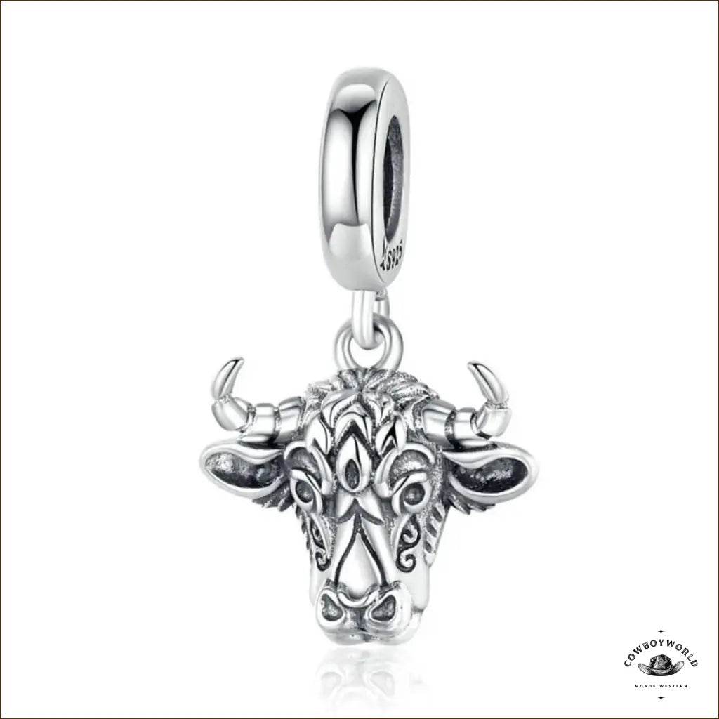 Pendentif Tête de Buffle (Argent) - Cowboy World