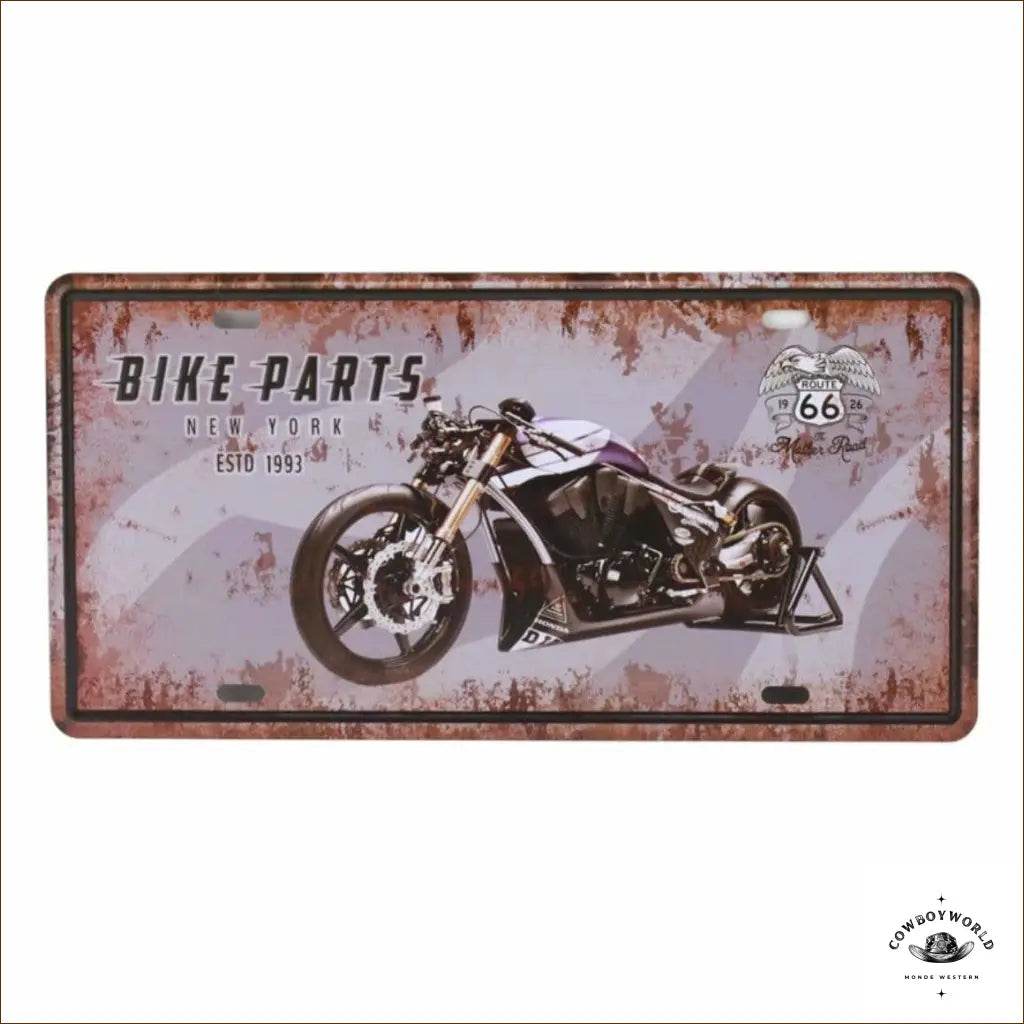 Plaque Métal Bike Parts - Cowboy World