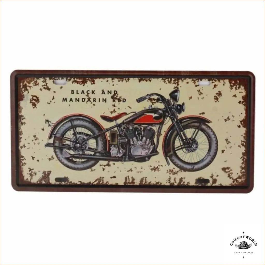 Plaque Métal Black & Mandarin Red - Cowboy World