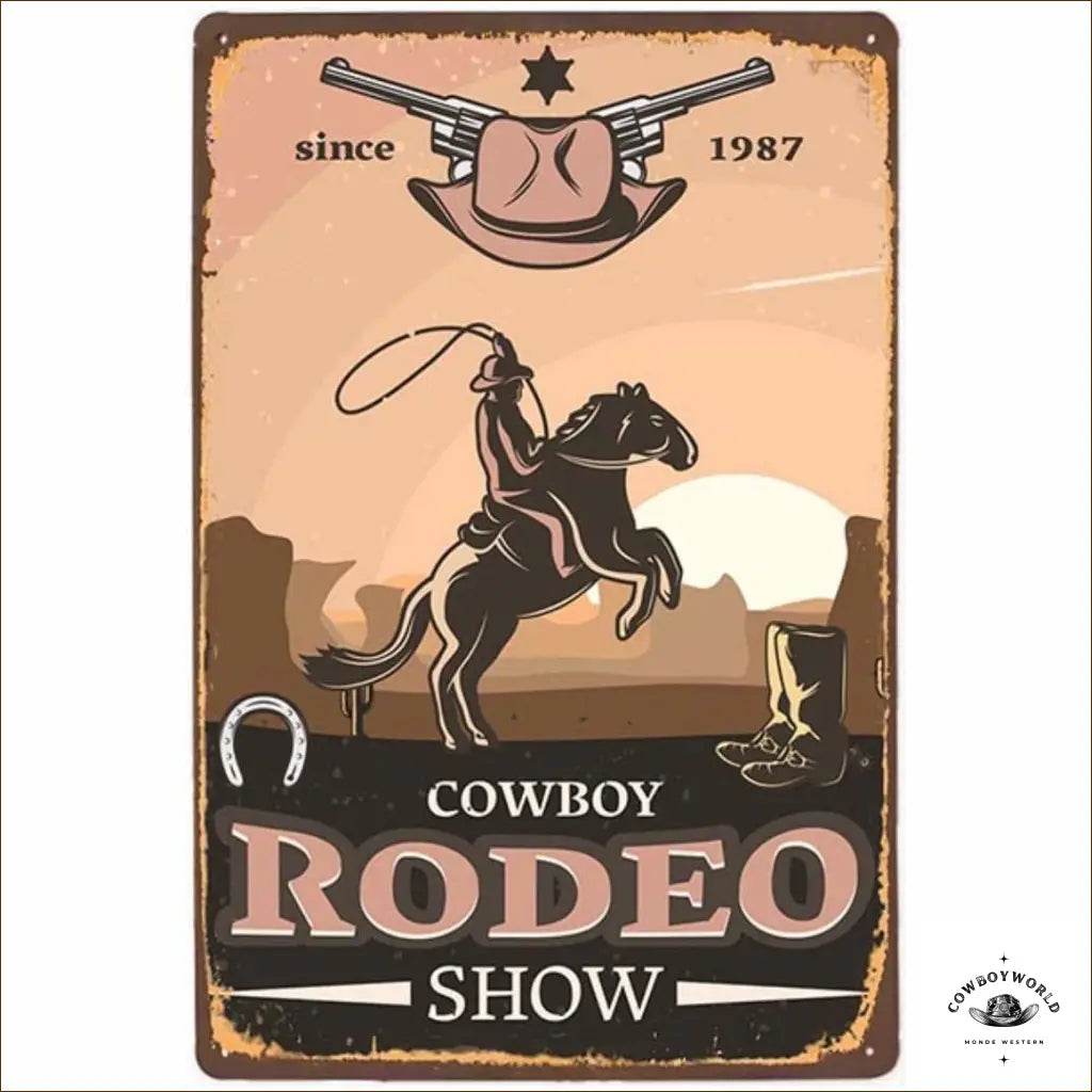Plaque Métal Cowboy Rodeo Show - Cowboy World