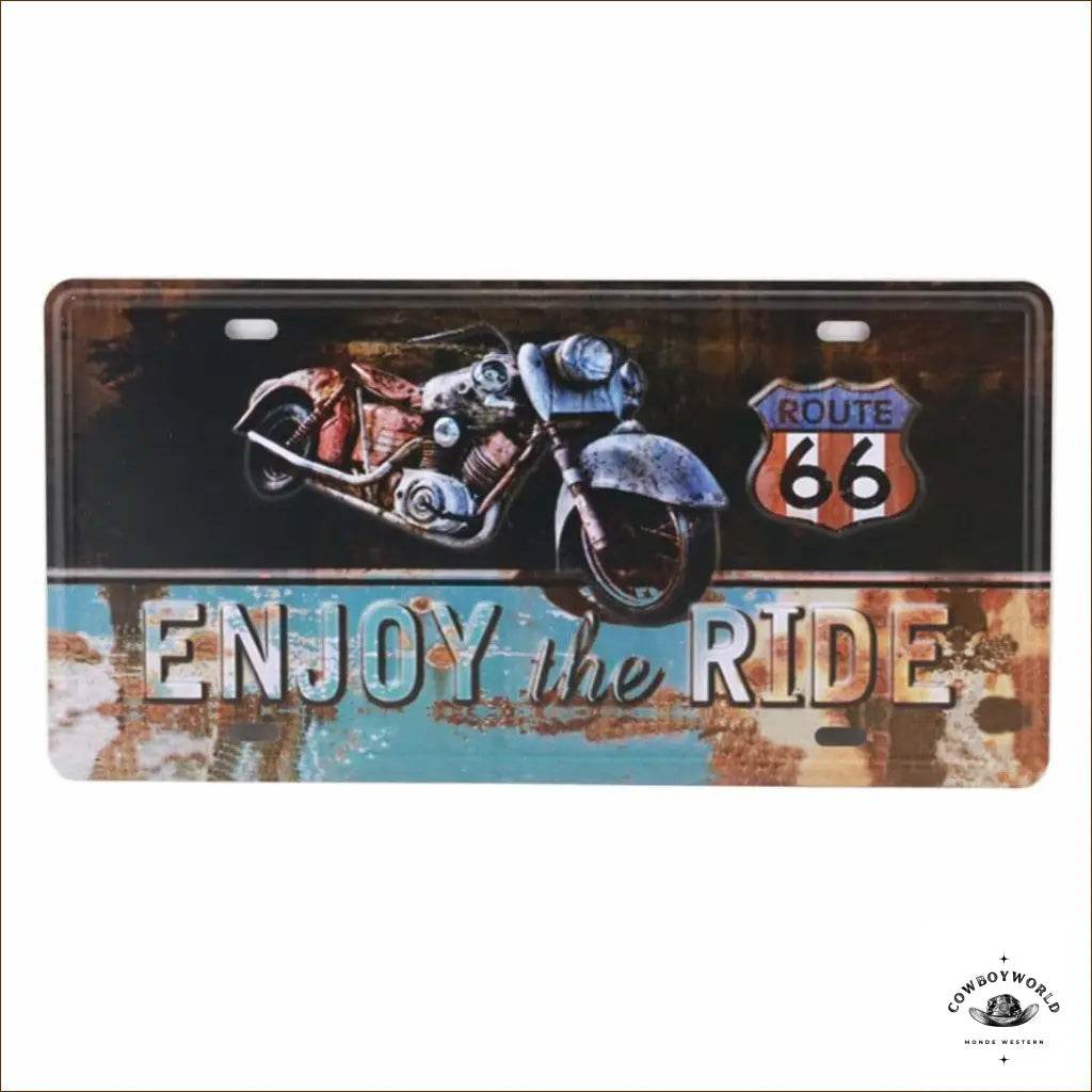 Plaque Métal Enjoy The Ride - Cowboy World
