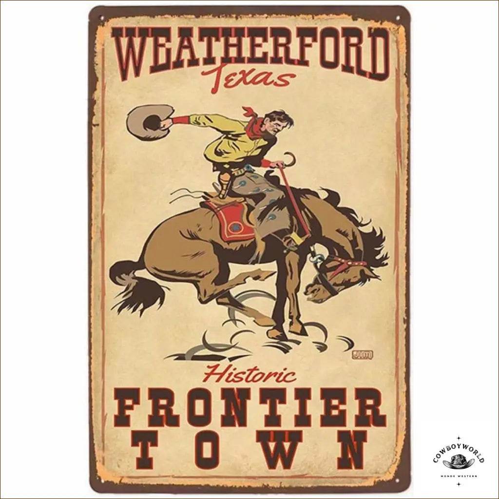 Plaque Métal Frontier Town - Cowboy World