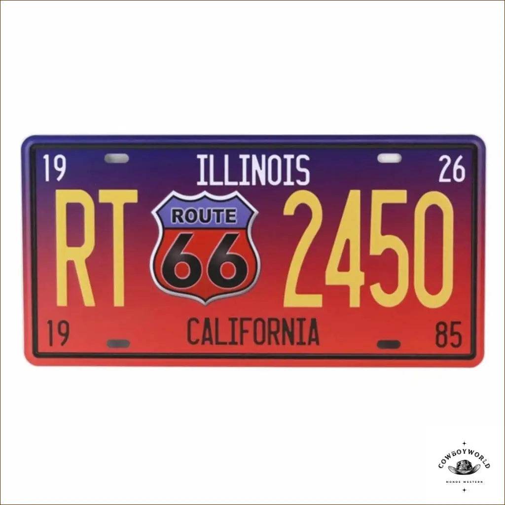 Plaque Métal Illinois California - Cowboy World