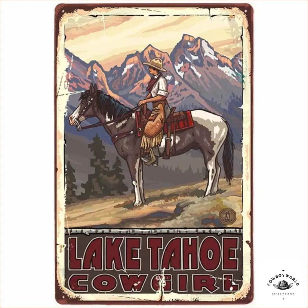 Plaque Métal Lake Tahoe - Cowboy World