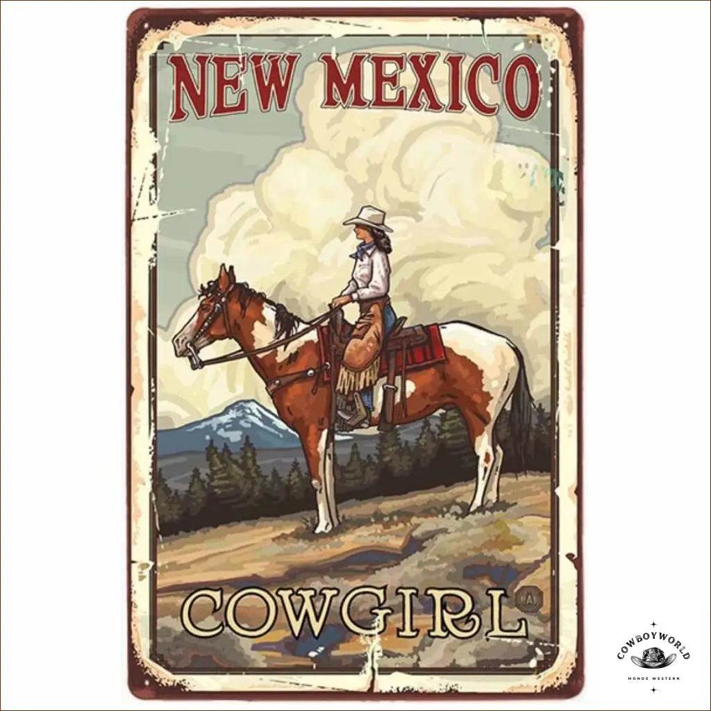Plaque Métal New Mexico - Cowboy World
