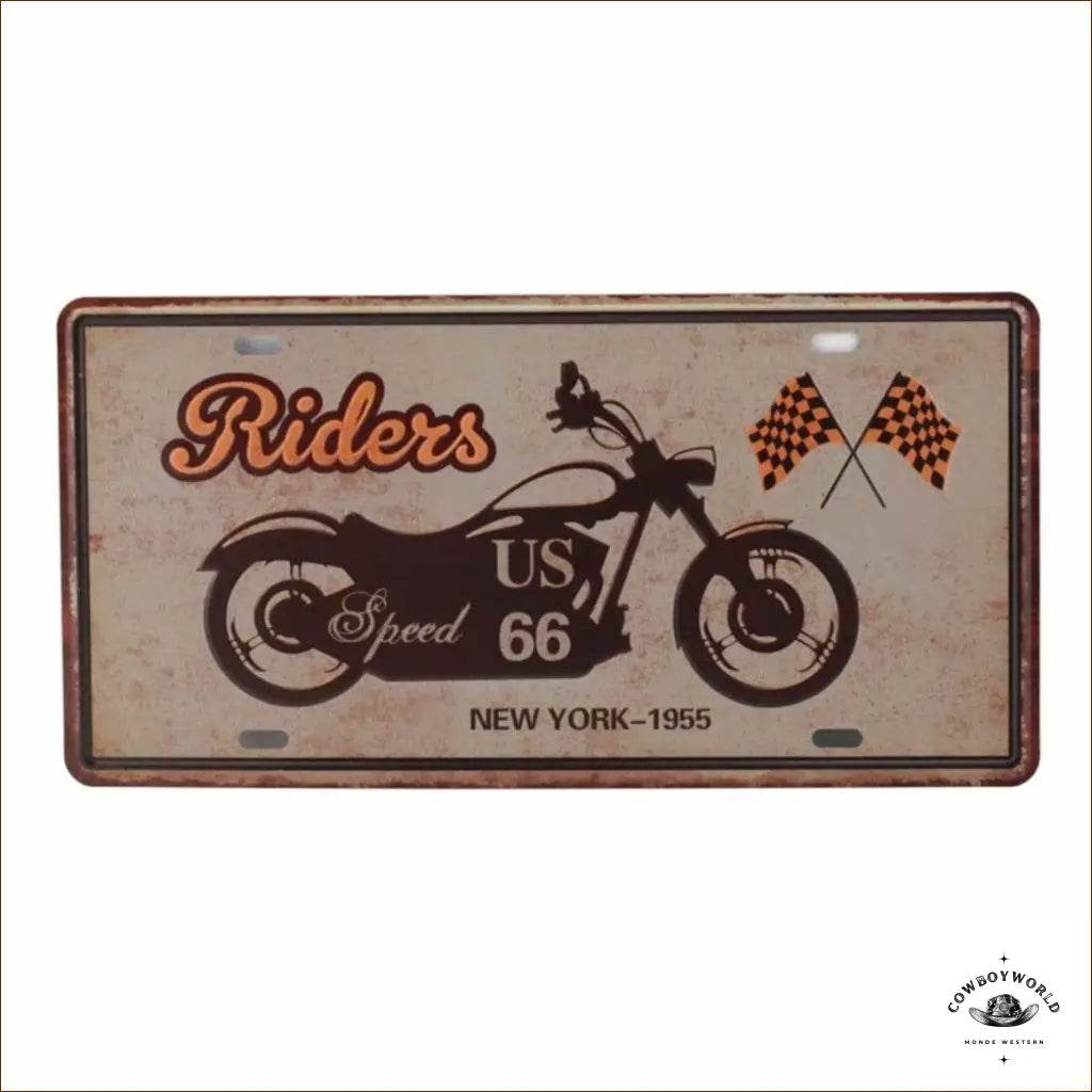 Plaque Métal Riders - Cowboy World
