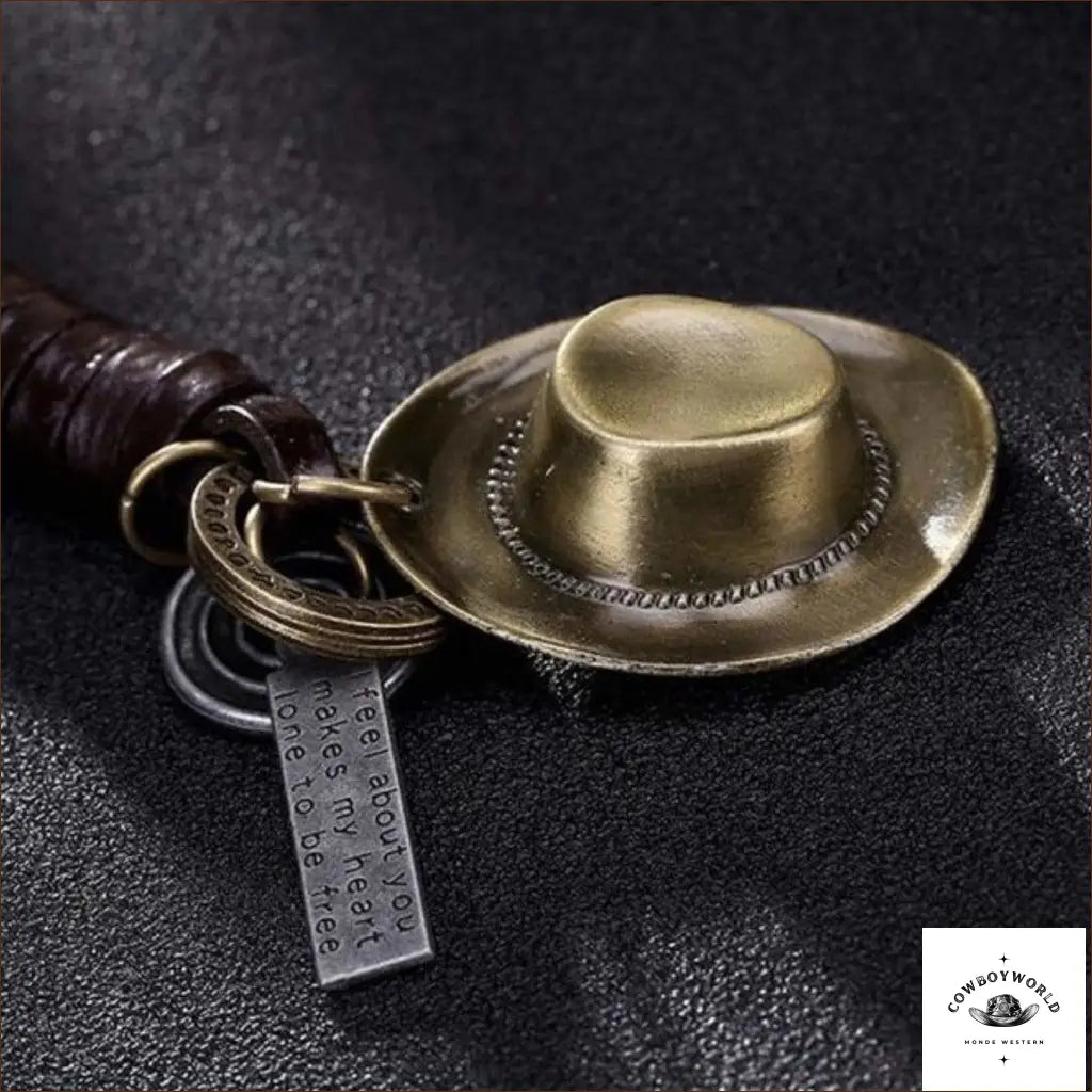 Porte-Clef Western Chapeau de Cowboy Rétro