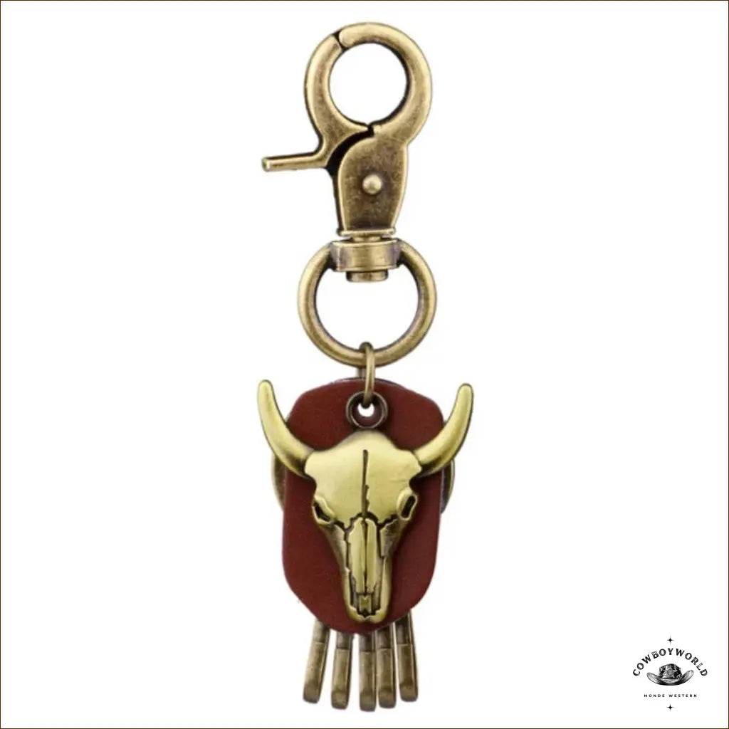 Porte-Clef Western Crâne de Buffle - Cowboy World