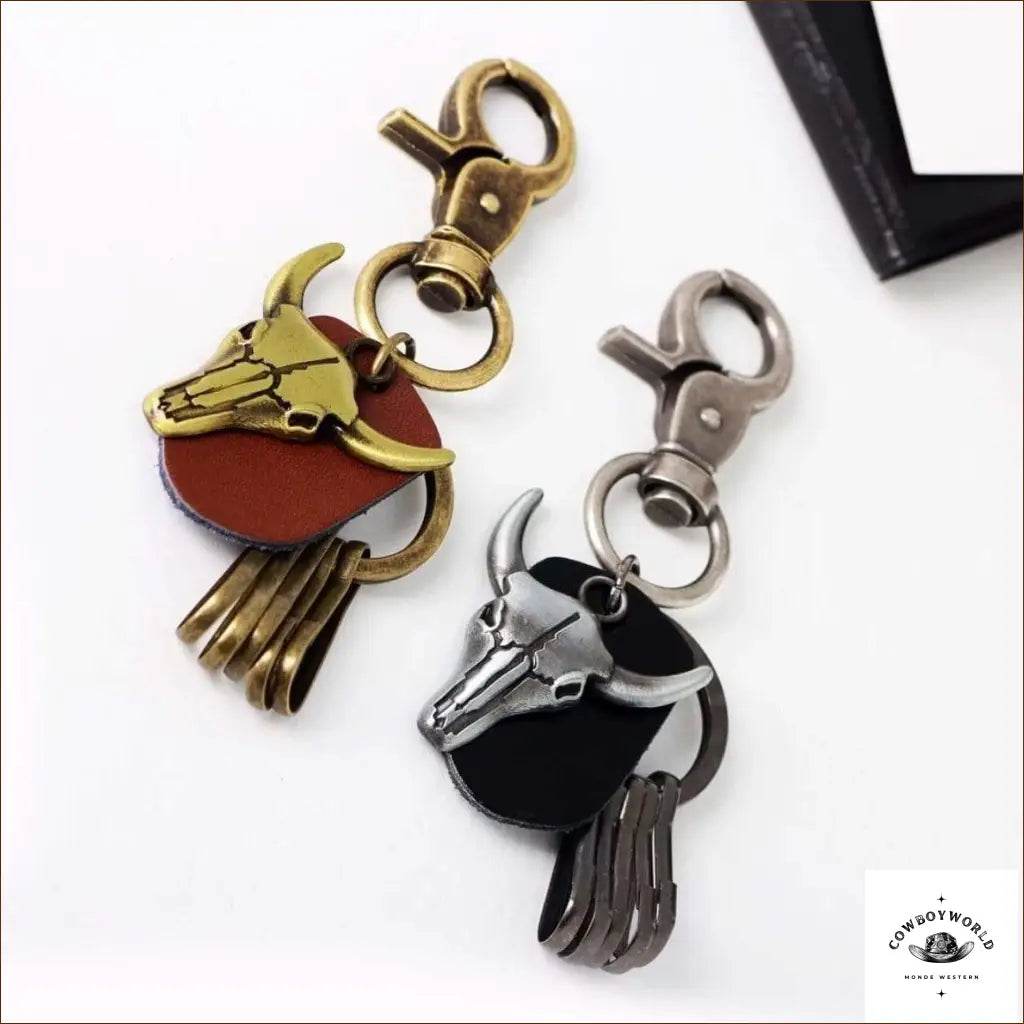 Porte-Clef Western Crâne de Buffle - Cowboy World