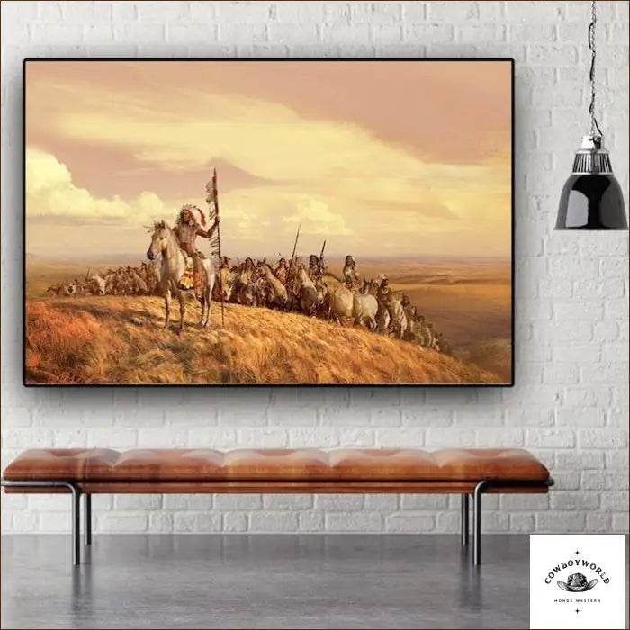 Reproduction Tableau Amérindiens - Cowboy World