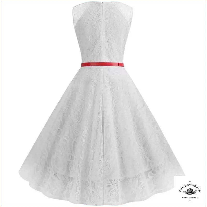 Robe à Dentelle Western Blanche - Cowboy World