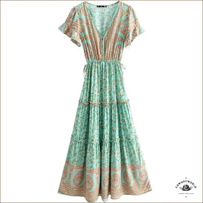 Robe Longue Cowboy Décontractée à Fleurs - Cowboy World