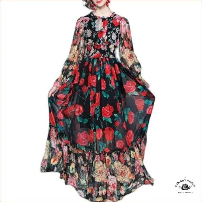 Robe Longue d'Été Style Western - Cowboy World