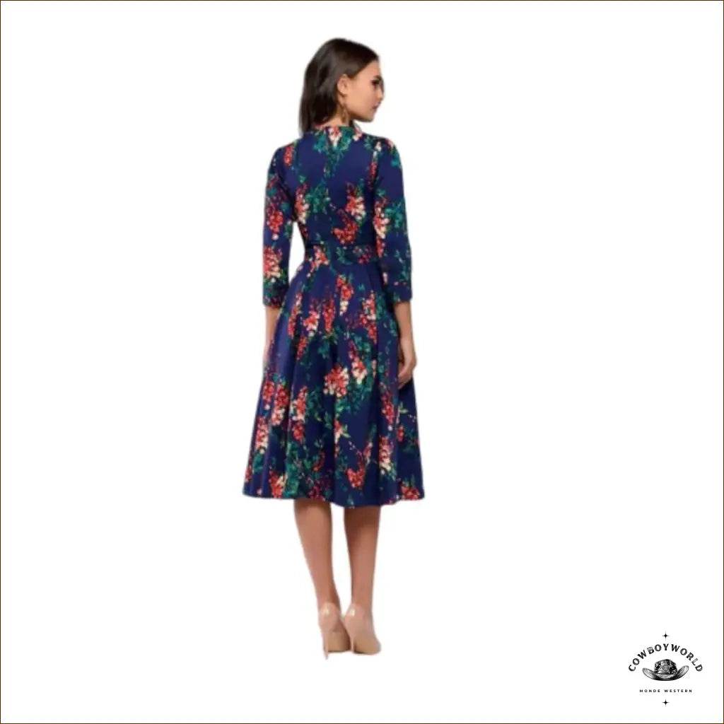 Robe Western Bleue et Rouge - Cowboy World