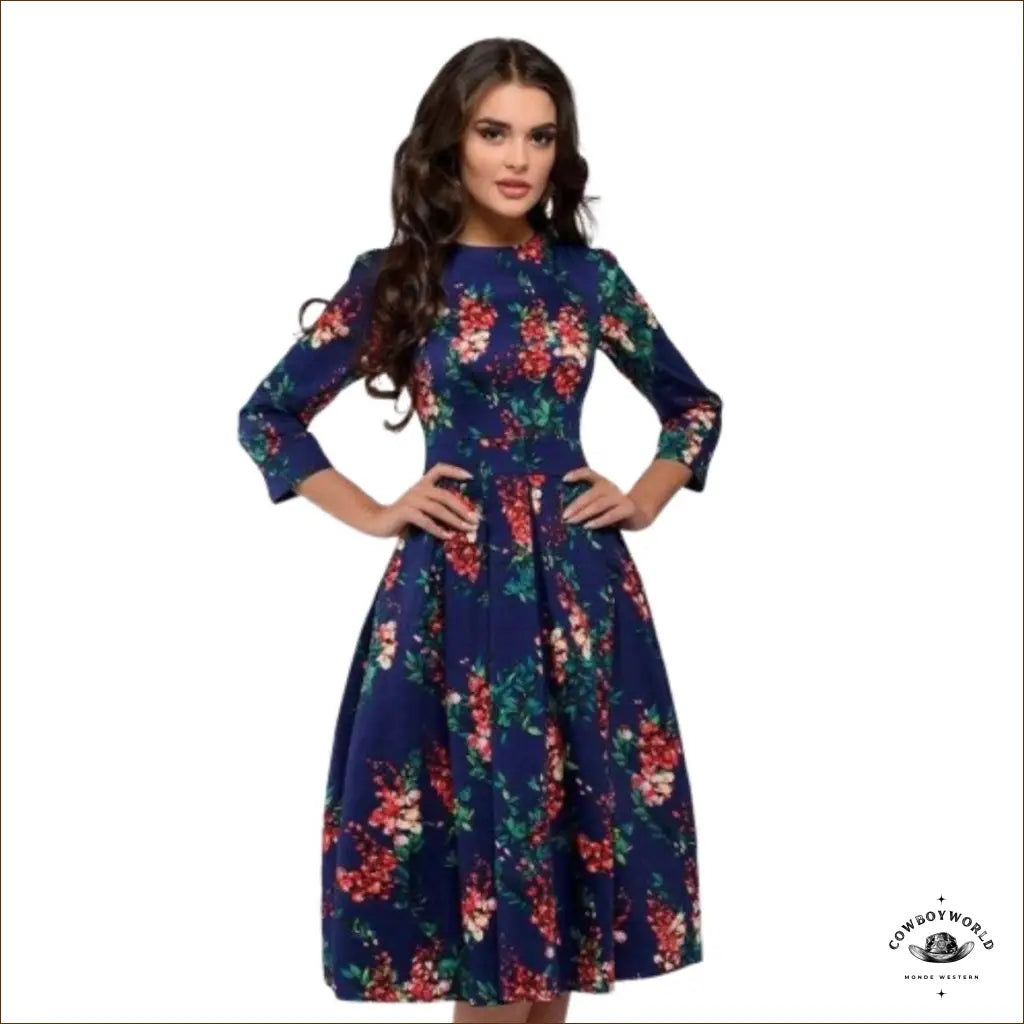 Robe Western Bleue et Rouge