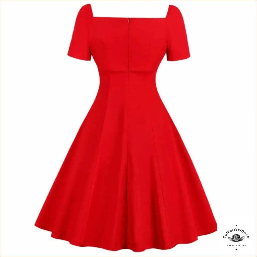 Robe Western Froufrous Rouge et Noire - Cowboy World