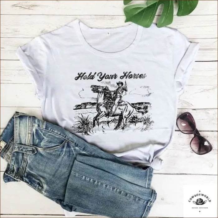 T-Shirt Femme Motif Country - Cowboy World