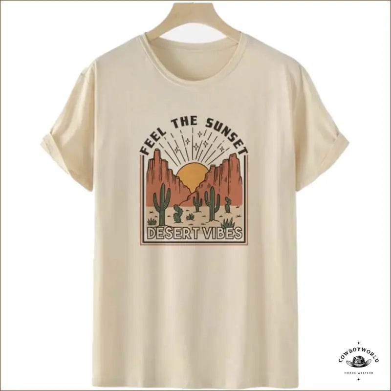T-Shirt Western Cactus Sunset - Cowboy World
