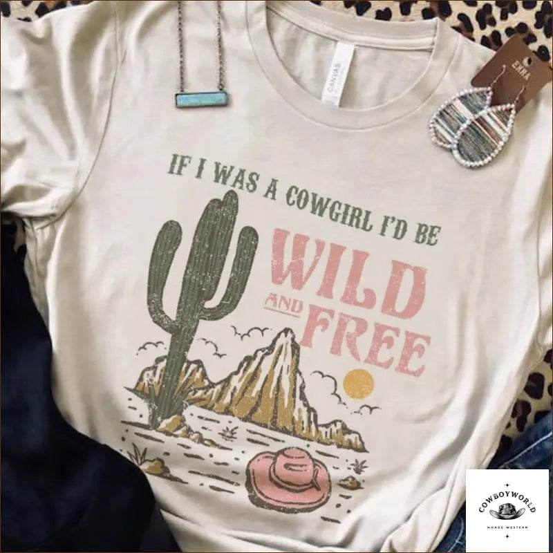 T-Shirt Western Rose Cactus - Cowboy World