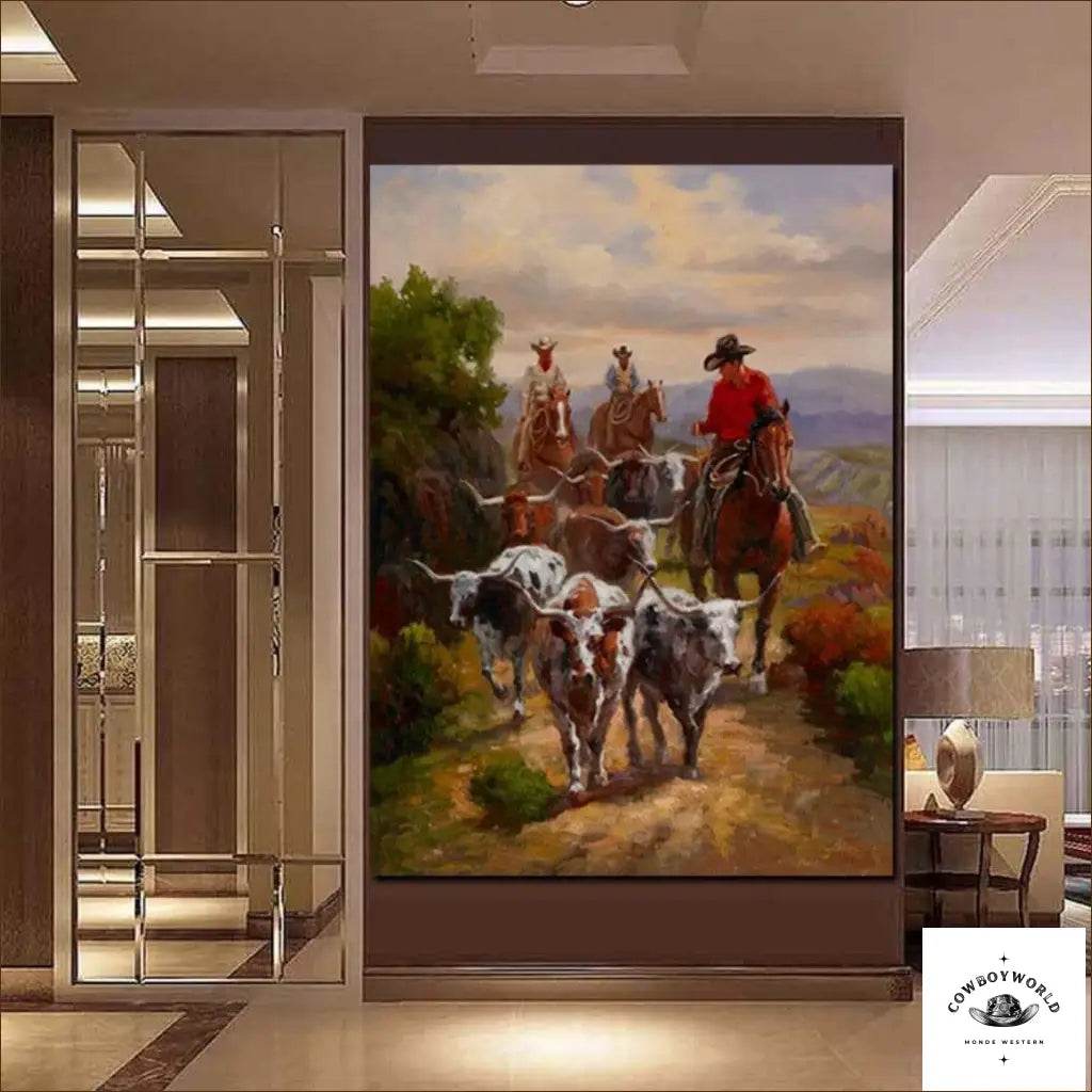 Tableau Bétail Western - Cowboy World