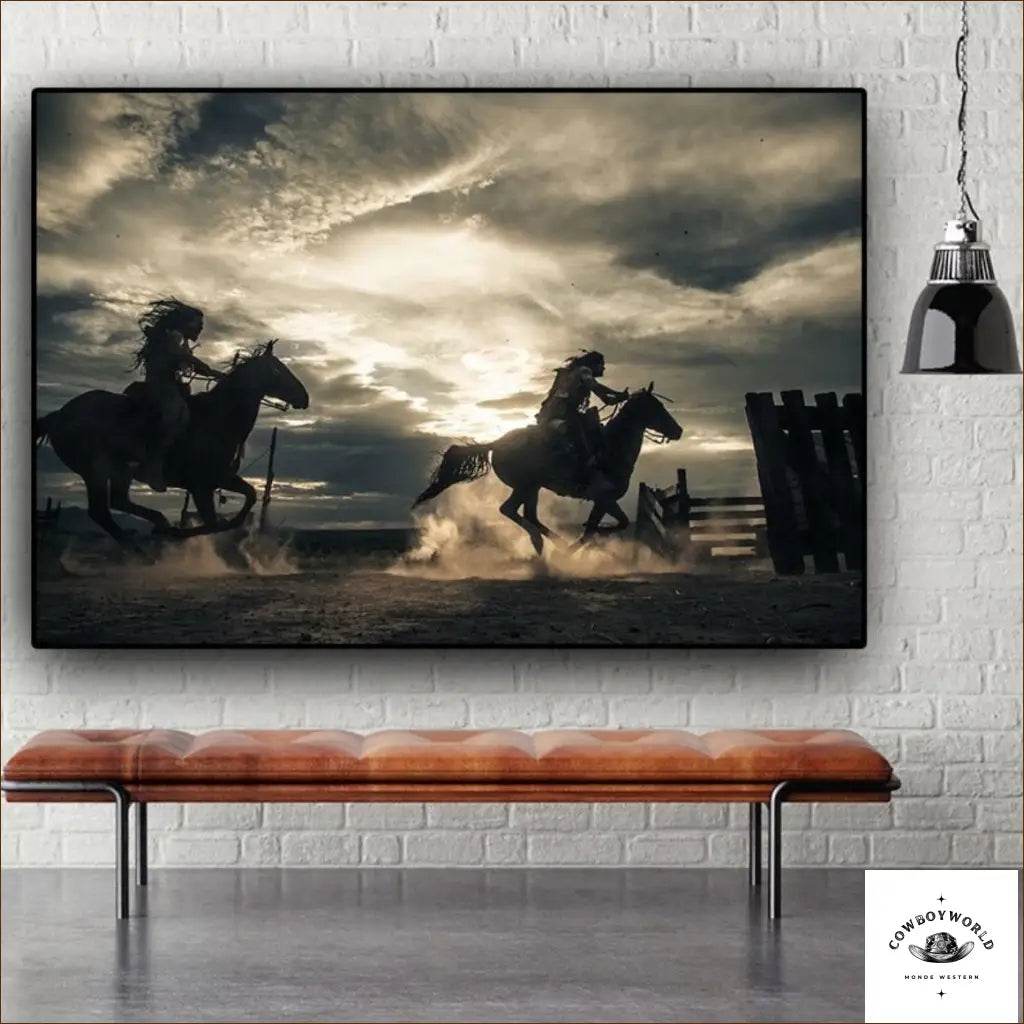 Tableau Chevaux Indiens - Cowboy World
