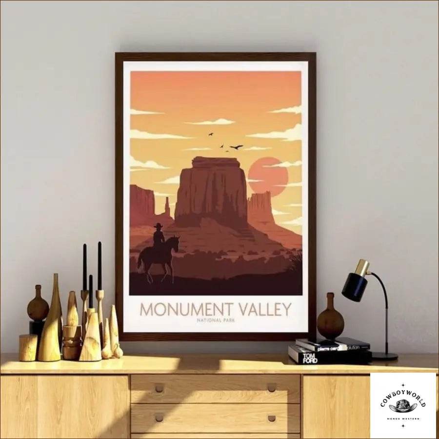 Tableau Coucher sur le Far West - Cowboy World