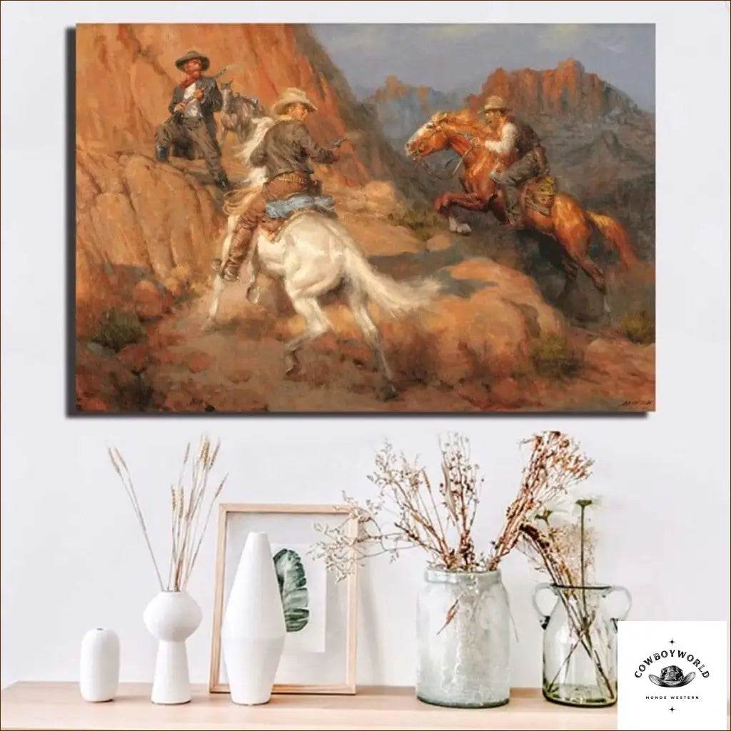 Tableau Peinture Canyon Western - Cowboy World