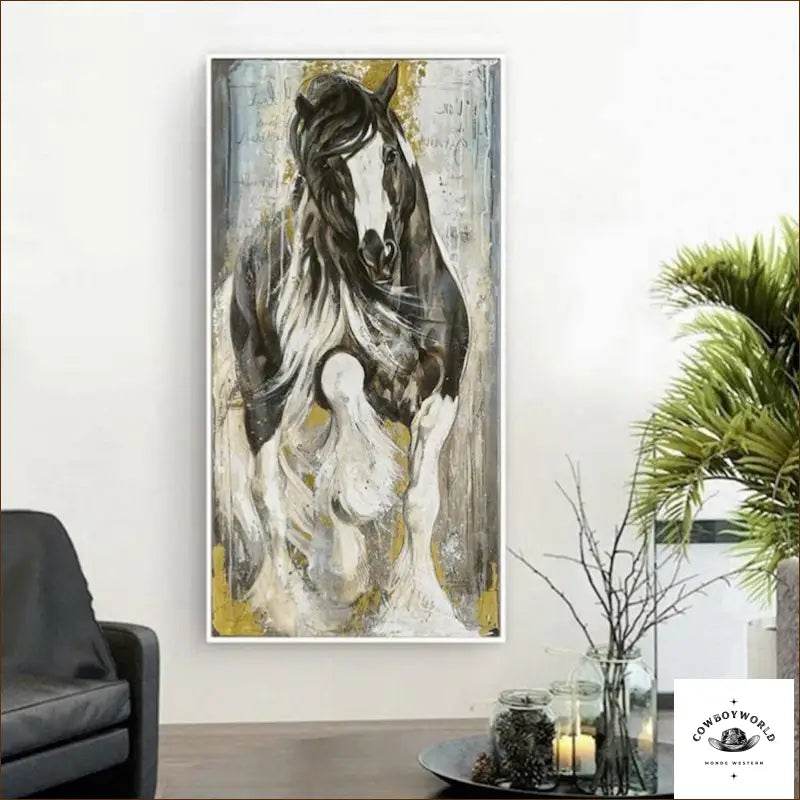Tableau Peinture Cheval - Cowboy World