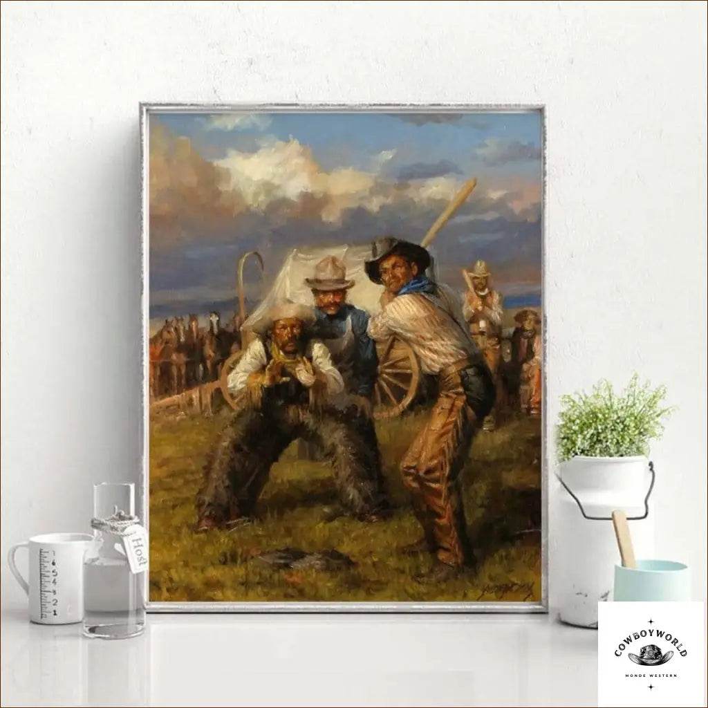 Tableau Peinture Cowboy - Cowboy World