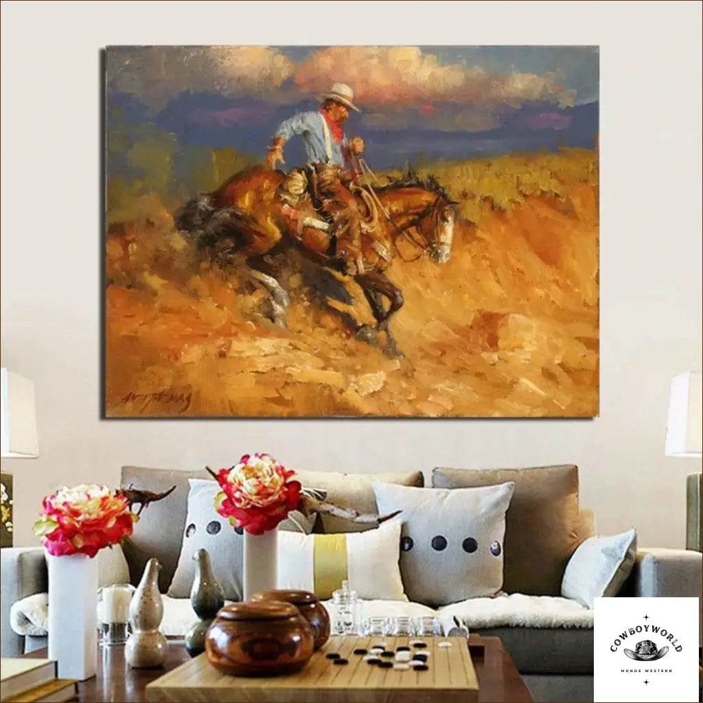 Tableau Peinture Désert Western - Cowboy World