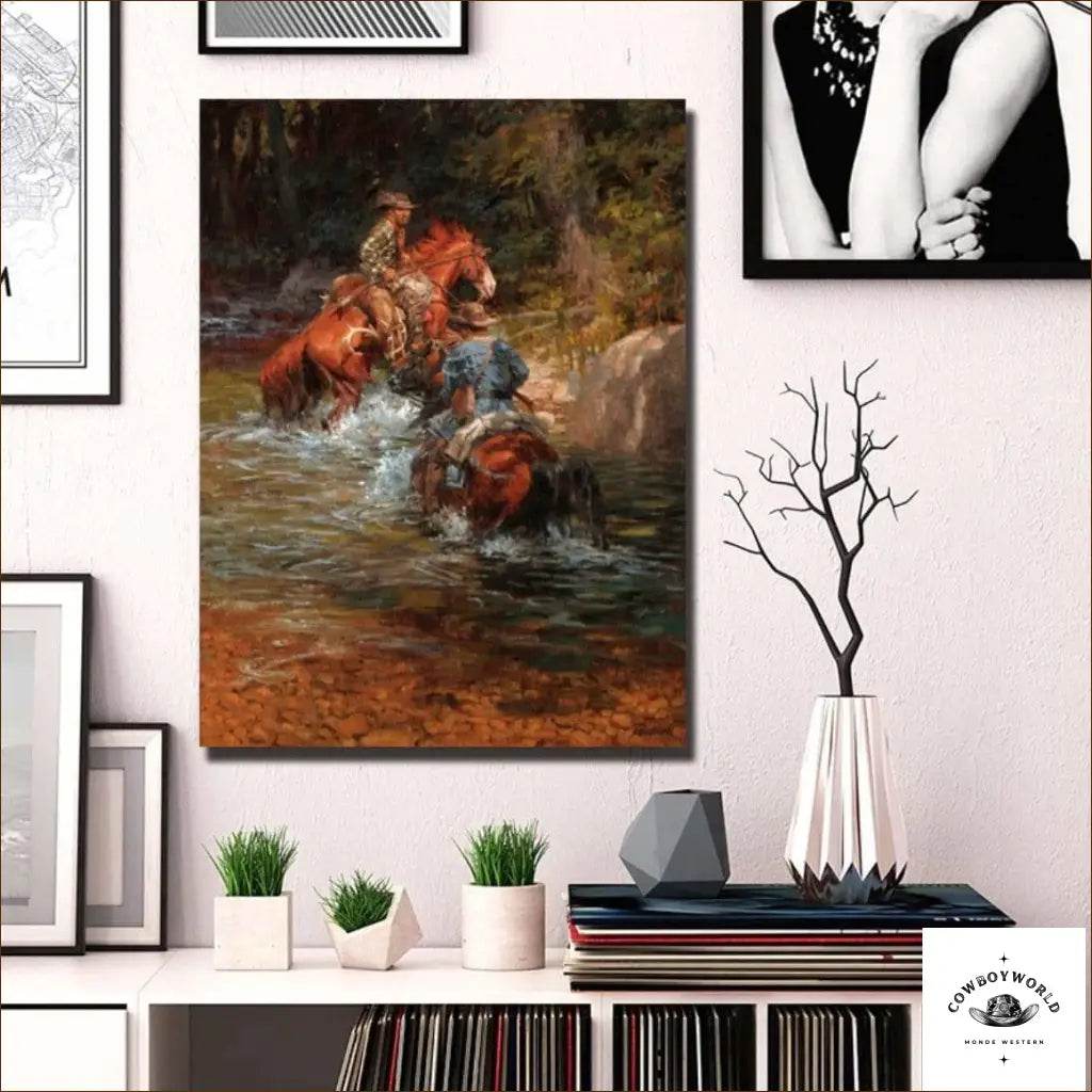 Tableau Peinture Paysage Western - Cowboy World