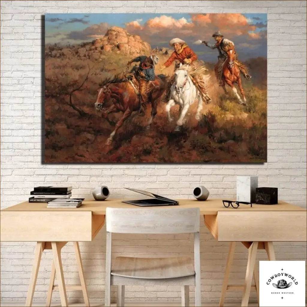 Tableau Peinture Western - Cowboy World