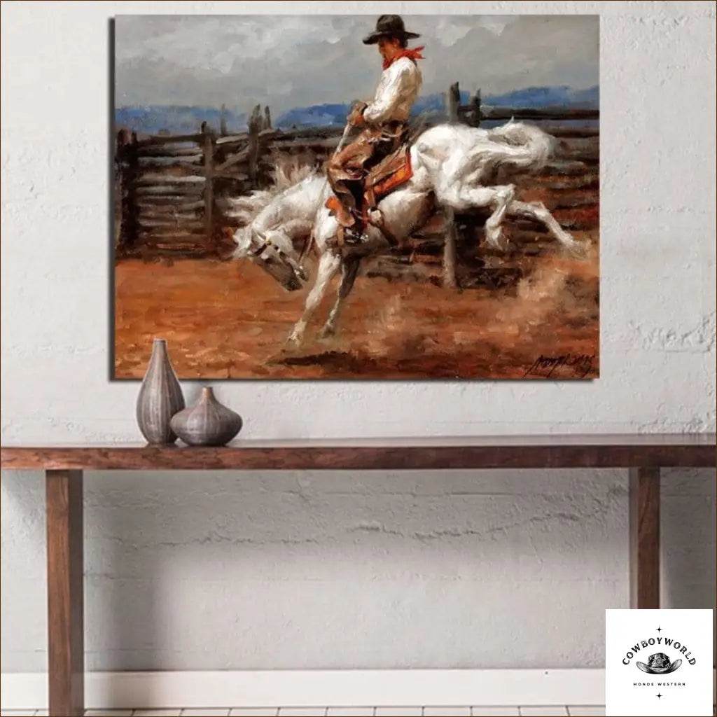 Tableau Scène de Western - Cowboy World