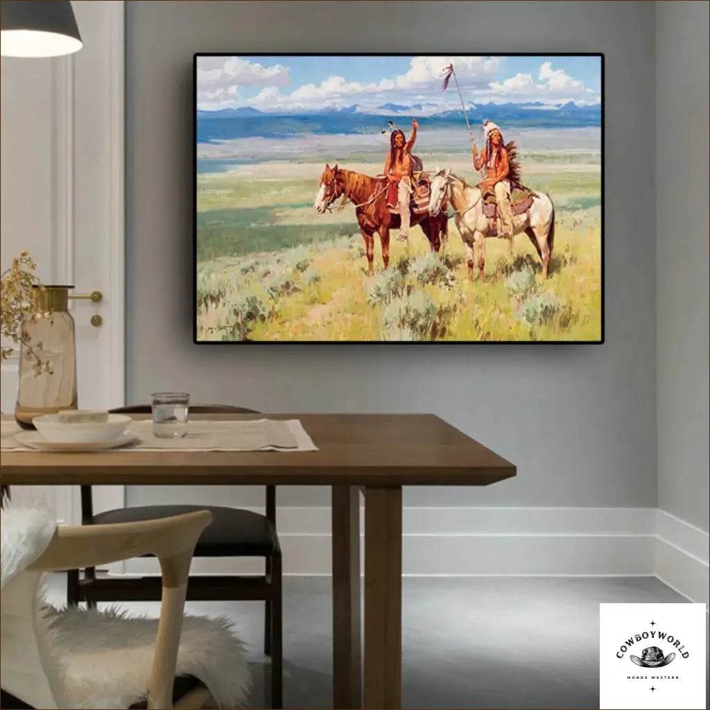 Tableau Toile Indien - Cowboy World